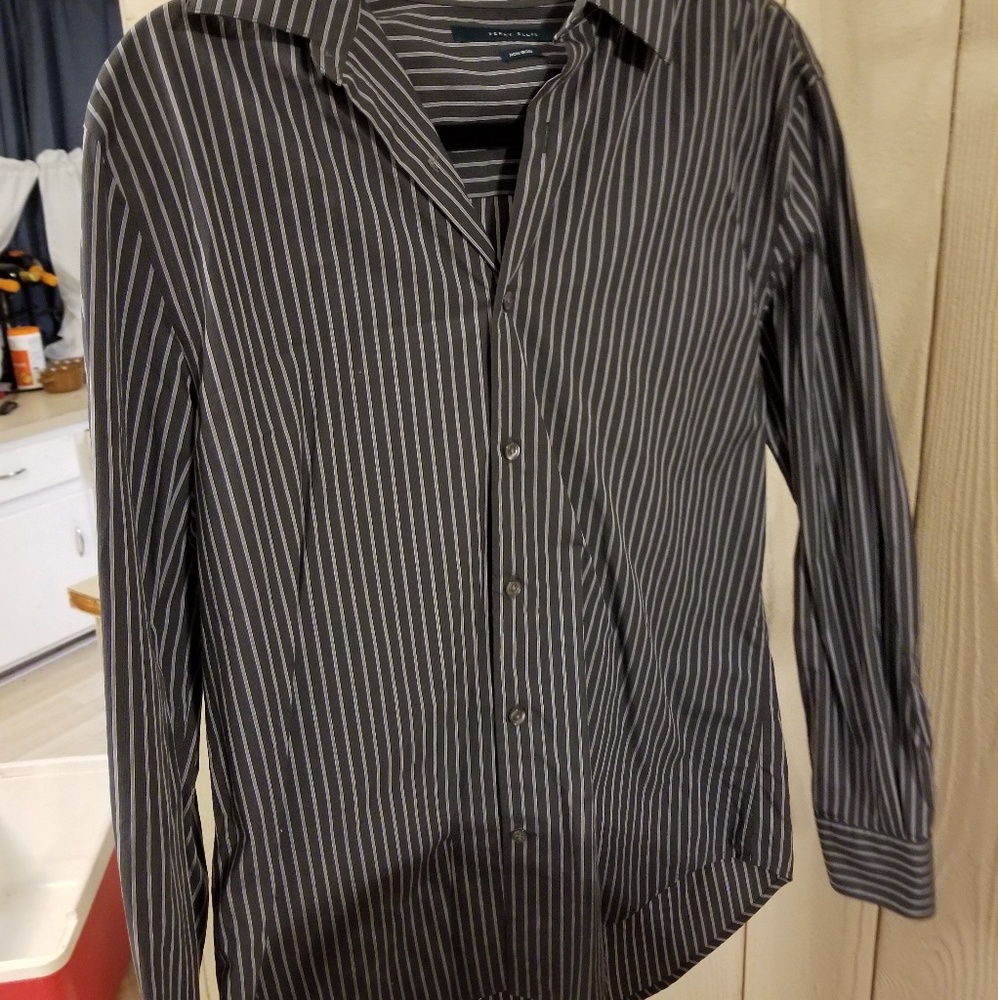 Black striped dress shirt